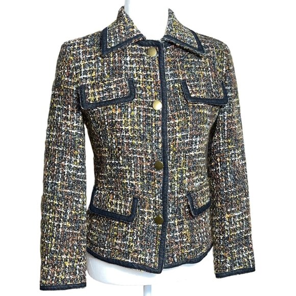 Firuze San Francisco Blazer Tweed Lady Jacket Boucle Glam Preppy Classy Women XS - Picture 1 of 14